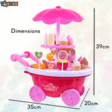 Toyshine Sweets & Treats Ice Cream Cart Kitchen Play Cart Kids Toy for Ages 2 Up
