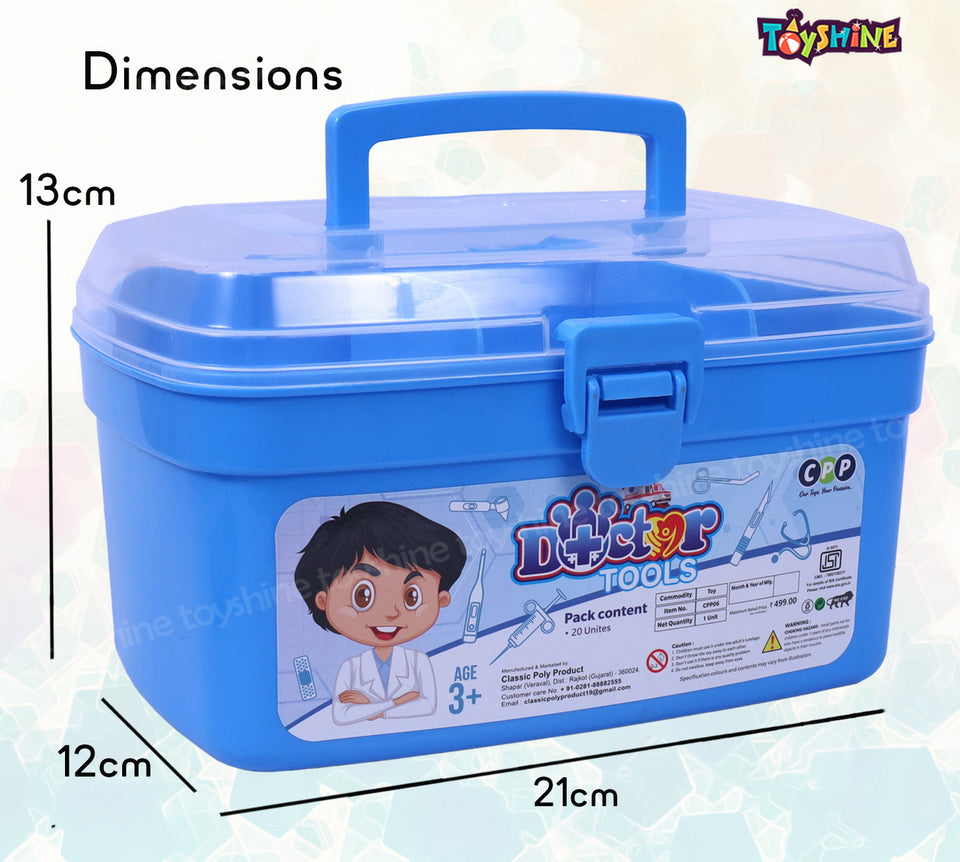 Toyshine 19 Pcs Doctor Set for Kids | Kids Medical Kit with Stethoscope | Pretend Play Doctor Set for Toddlers Boys Girls 3 to 7 Years Old