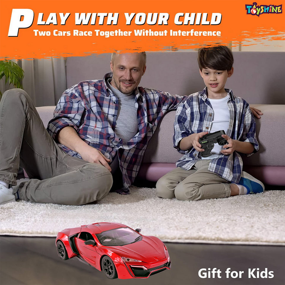 Toyshine 1:16 Scale Battery Operated Rechargeable High Speed Racing Car Fun & Exciting Vehicle in Realistic Design for Kids- Red