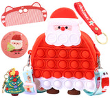 Toyshine Santa Pop Fidget Toys It Crossbody Purse Bags for Kids Girls Silicone Stress Release Toy