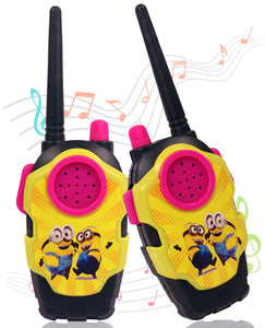 Toyshine Cartoon Theme Battery Operated Walkie Talkies for Outside Camping Hiking Indoor and Outdoor 2 Way Radio Toy for Kids Age 3-12 - Yellow