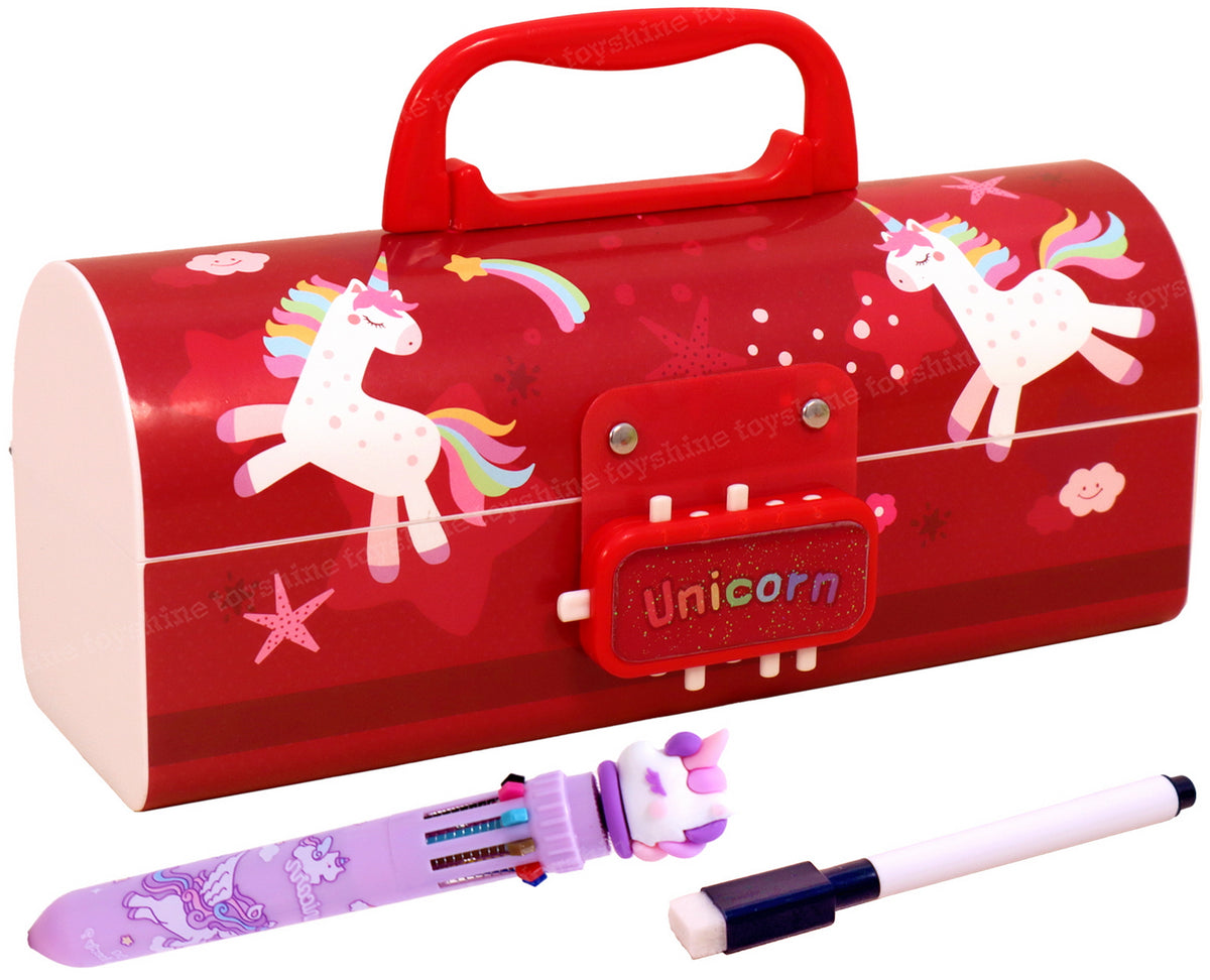 Toyshine Pencil Box with Code Lock Pen Case Large Capacity Multi-Layer