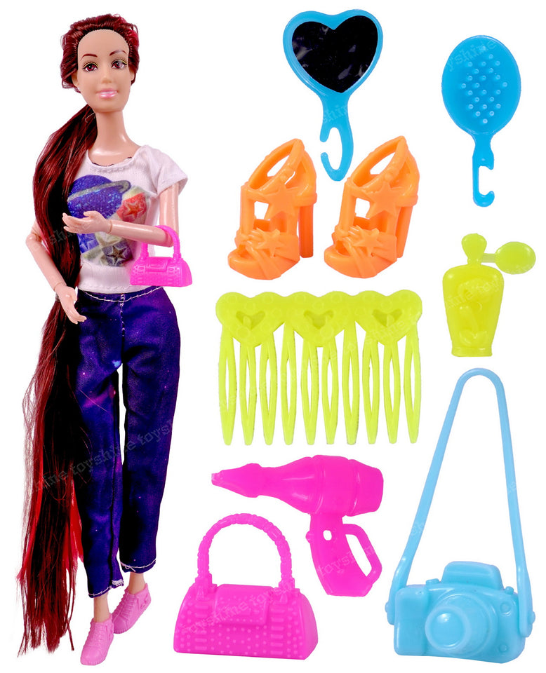 Toyshine Beauty Doll Street Vane with Fashion Accessory Pretend Play Gift for Girls Kids Role Play Toy for Age 3+ Multicolor