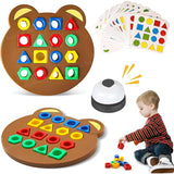 Toyshine Geometric Shape Matching Puzzle Learning Battle Interactive Educational Brainteaser Smart Games Parent Child Interactive Toys for Kids 3+