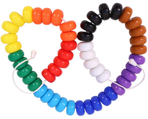 Toyshine Lacing Beads for Toddlers (50 Beads, 1 Strings, 10 Colors) - Educational Montessori Preschool Activities,Toddler Sensory Occupational Therapy Toys