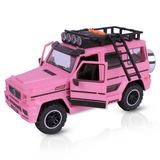 Toyshine 24*10cm Friction Powered Jeep with Music and Lights Smooth Push and Go Pretend Play Toy Car inbuilt with Doors Openable Feature Great Gift for Girls- Pink