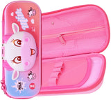 Toyshine I Love Milk Hardtop Pencil Case with Multiple Compartments - Kids School Supply Organizer Students Stationery Box - Girls Pen Pouch- Multi-Color