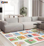 Toyshine 193cm x 176cm Baby Play Mat for Floor Extra Large Foam Play Mat for Baby Foldable Reversable Waterproof Gym Activity Crawling Mat Non Toxic - Alphabet with Animal Print