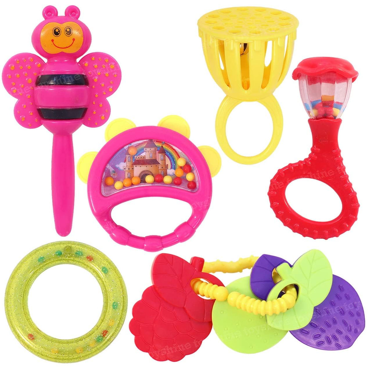 Toyshine Pack of Rattle Set for New Born Babies Non Toxic -B
