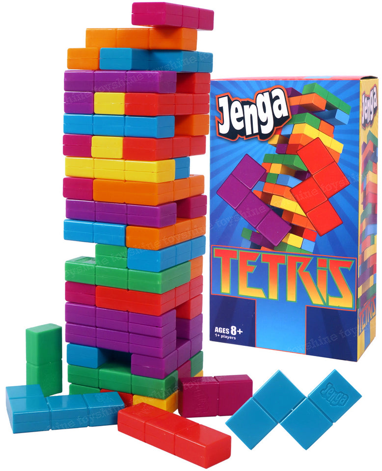 Toyshine Plastic Tetris Puzzle Brain Teaser Toy Colorful Tumbling Tower Stacking Game Montessori Intelligence Educational Gift for Kids Boys Girls