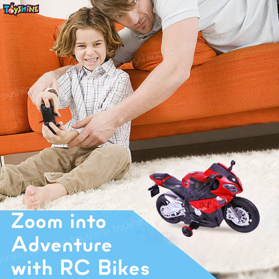 Toyshine 1:20 scale Remote Control Rechargeable 360° Spinning Action Performing Racing Motorbike Toy with Light & Sound Function for Boys Girls 5-12 Years - Red