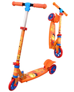 Toyshine Rodeo Runner Scooter for Kids with Anti Slip ABS Base and Aluminium Structure Ride-on, Height Adjustable 3 Wheel Rider for Boys and Girls Ages 3+, Orange Multi