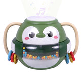 Toyshine Baby Intelligence Early Education Hand Drum Baby Penguy Musical Dance Beat Drum Toy Cum Rattle Children Educational Toys - Multicolor