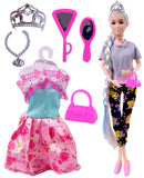 Toyshine Beauty Doll Street Vane with Fashion Accessory Pretend Play Gift for Girls Kids Role Play Toy for Age 3+ Grey