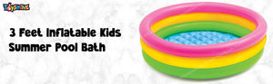Toyshine 3 Feet Inflatable Kids Pool Bath Pool Tub, Summer Water Fun Bathing Tub Toy for Kids - 34x 10 Inches