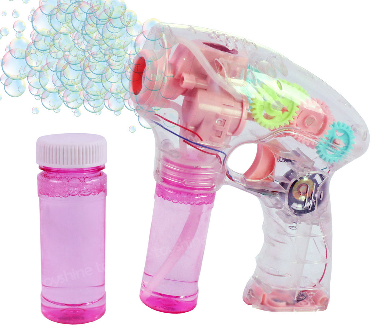 Toyshine Battery Operated Transparent Bubble Gun with Music and lights