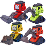 Toyshine Pack of 4 Plastic Construction Vehicle Automobile Car Toy Set, Friction Powered for Babies Toddlers Kids Boys Girls Age 3+ Years Old