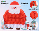 Toyshine Santa Pop Fidget Toys It Crossbody Purse Bags for Kids Girls Silicone Stress Release Toy