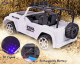 Toyshine 1:18 RC Scale Remote Control Rechargeable Wireless Toy Jeep with Lights for Kids Endless Childhood Fun Birthday Party Gift Return Gift - White