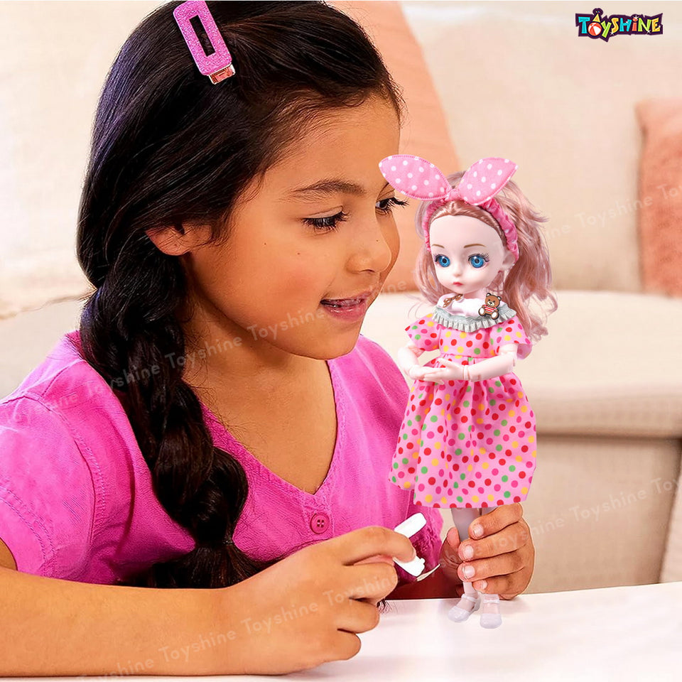 Toyshine Cute Alia Doll Play Toy Set with Movable Hands and Joints Pretend Play Kit Toys for Kids Role Play Set for Age 3+