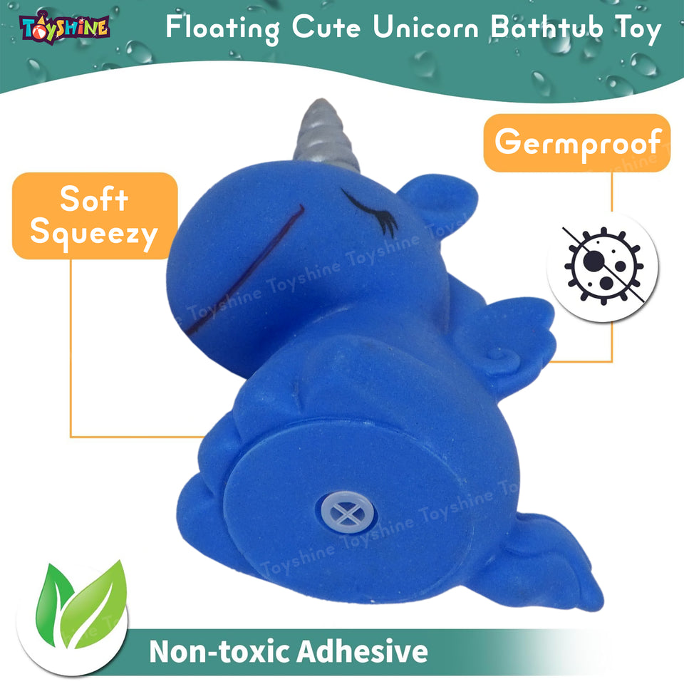Toyshine 5 pc Floating Squeezy Cute Unicorn Bathtub Floating Squirter Toys for 1 2 3 4 Year Old Boys Girls Kids