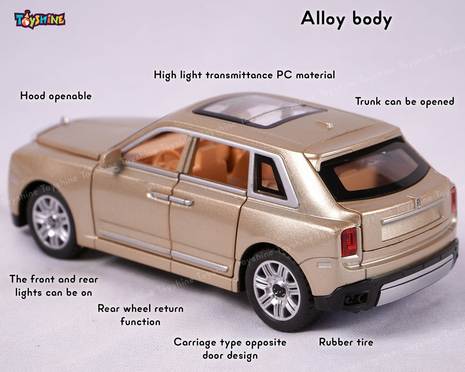 Toyshine 1:32 Scale Rolls-Royce Phantom Model Alloy Six Side Open Die-Cast Pull Back Toy Car with Sound and Light Echo Car Model Toy - Maroon
