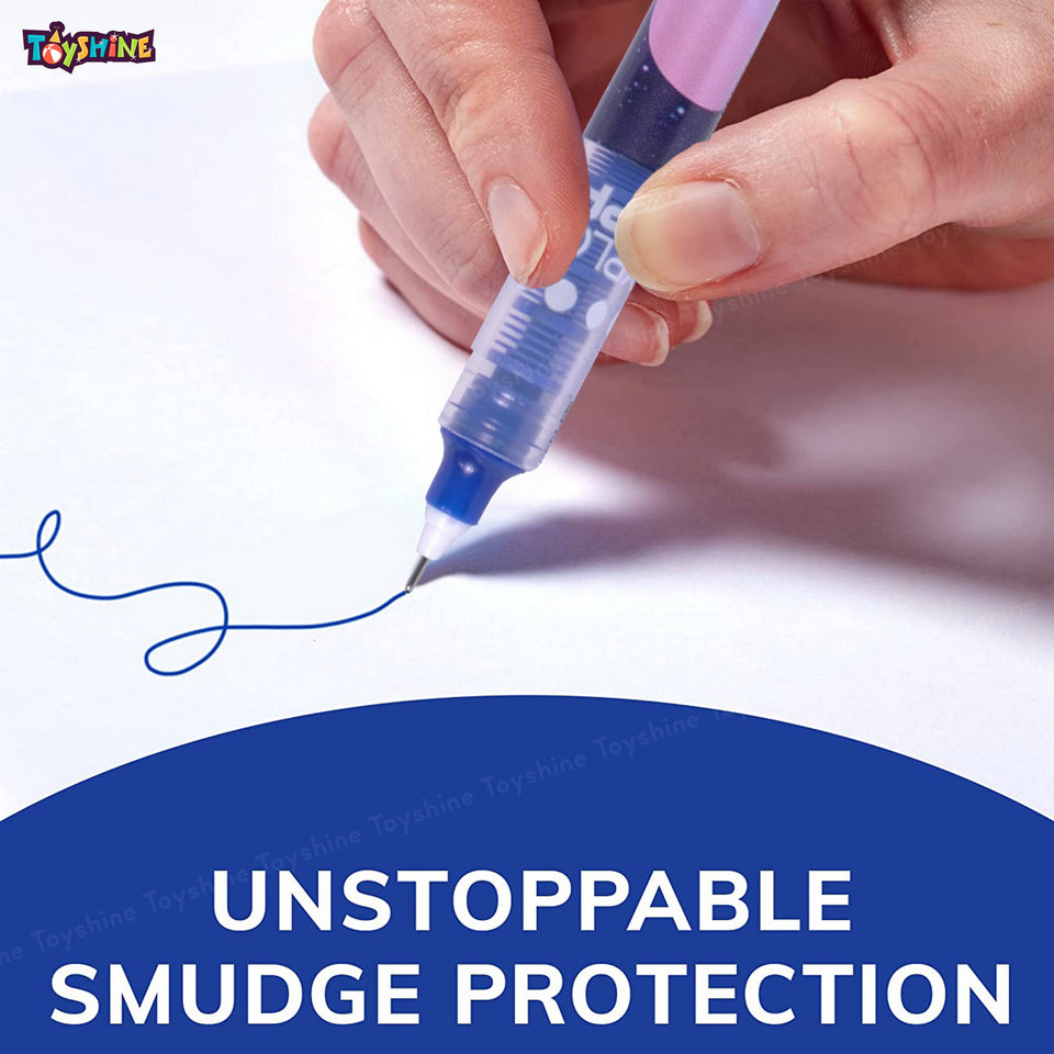 Toyshine 6 Set Cartoon Print Fine Point Refillable 0.5 mm Gel Ink Roller Pen Set Return Gift Birthday Party Favor Kids Stationery