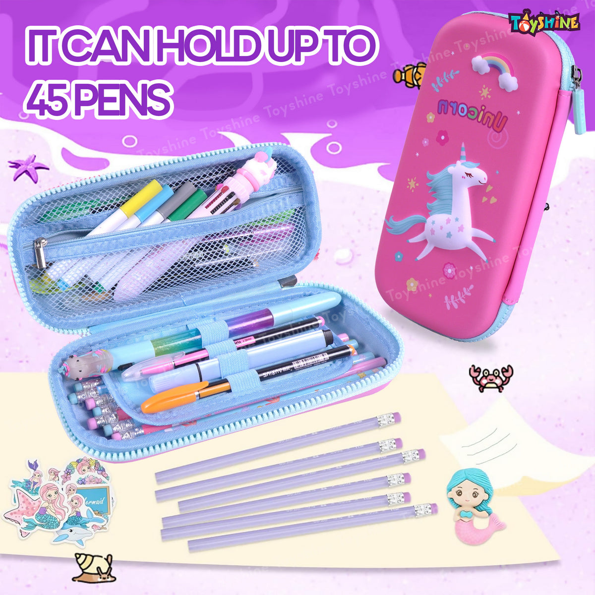 Toyshine 3D EVA Unicorn Pencil Pouch Large Capacity Pencil Pen Organiz