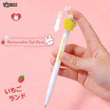 Toyshine 5 Pc Beautiful Nature Cute Design Fancy Fine 0.5mm Kawaii Gel Ink Pen for Office Stationary School Supplies Birthday Party Favor Return Gift - Multicolor