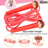 Toyshine Kids Skipping Rope Jump Rope, 6.5 ft Adjustable PVC Skipping Rope for Boys and Girls Fitness, Doll Bow - Mix Color