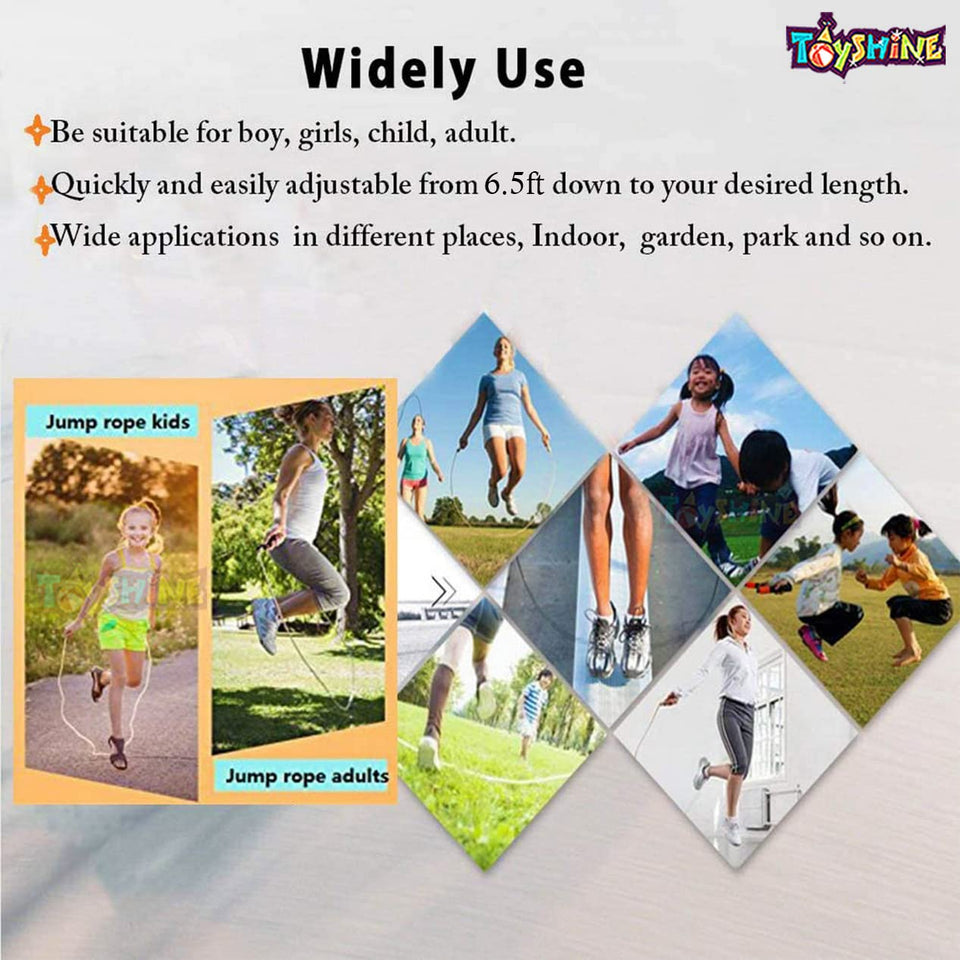 Toyshine Kids Skipping Rope Jump Rope, 6.5 ft Adjustable PVC Skipping Rope for Boys and Girls Fitness, Doll Bow - Mix Color