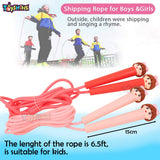 Toyshine Kids Skipping Rope Jump Rope, 6.5 ft Adjustable PVC Skipping Rope for Boys and Girls Fitness, Doll Bow - Mix Color