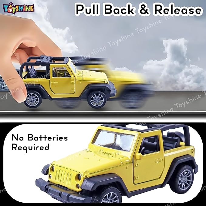 Toyshine 1:32 Scale Die Cast Thaar Model Vehicle Toy Car with Pull Back Function Along with Opening Door Feature for Kids Boy Girl 3+Years, Yellow