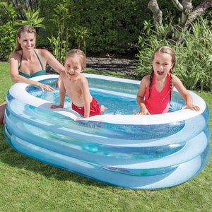Toyshine Big Size Inflatable 3 Rings Baby Bath Tub Swimming Pool Play Centre Toy for Kids - 64x42x18 inches