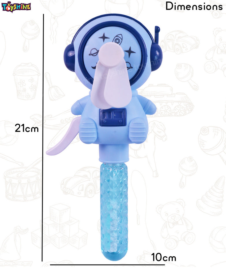 Toyshine Pack of 6 Space Theme Hand Press Bubble Toy Fan Wands Children Party Favors Outdoor & Indoor Activity for Boys Girls 3+yrs