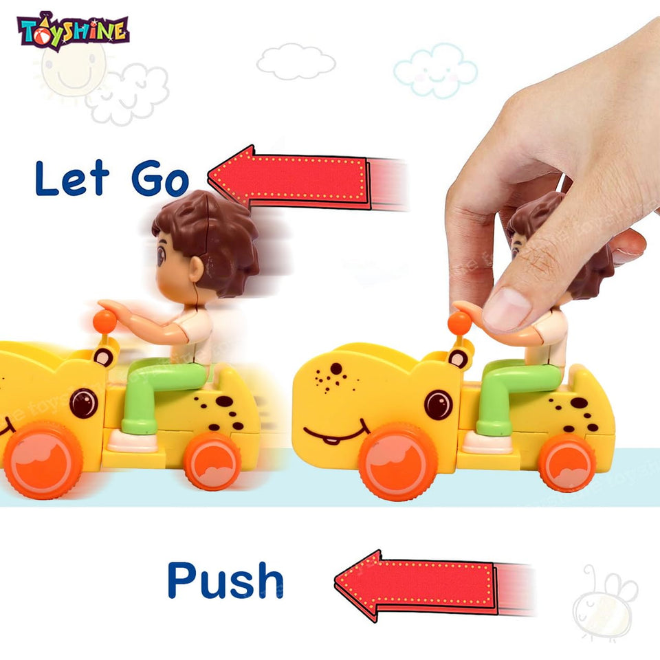 Toyshine Pack of 2 Push and Go Girl and Boy Play Set Friction Powered Toys for Kids 2 3 4 5 Years Old