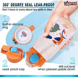 Toyshine Set of 2 Space Dino Hardtop Pencil Case with Tritan Grip Bottle - Kids Large Capacity School Supply Organizer Students Stationery - Boys Pen Pouch