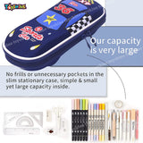 Toyshine Formula Car Hardtop Pencil Case with Compartments - Kids Large Capacity School Supply Organizer Students Stationery Box - Girls Boys Pen Pouch- Dark Blue