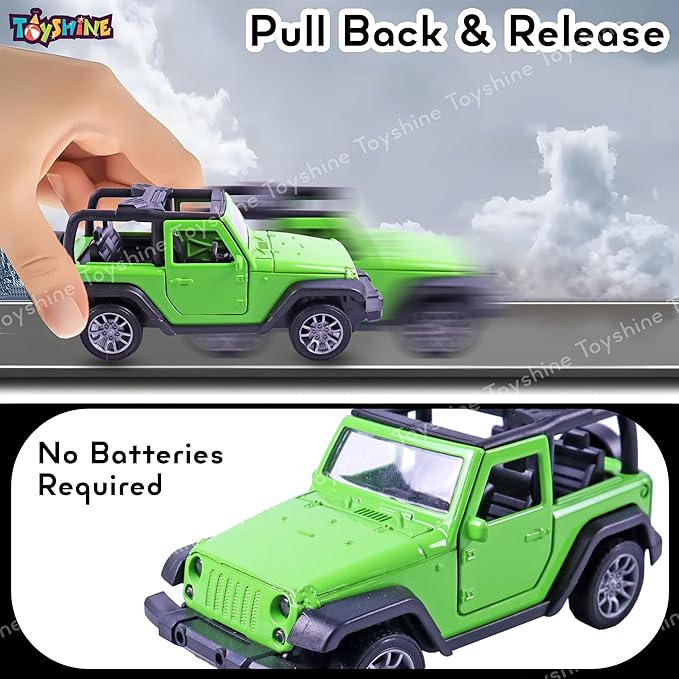 Toyshine 1:32 Scale Die Cast Thaar Model Vehicle Toy Car with Pull Back Function Along with Opening Door Feature for Kids Boy Girl 3+ Years, Green