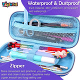 Toyshine Lovely Dinosaur Hardtop Pencil Case with Multiple Compartments - Kids School Supply Organizer Students Stationery Box - Girls Pen Pouch