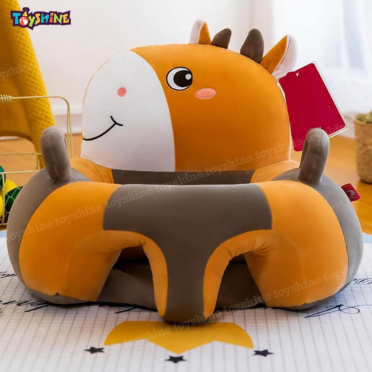 Toyshine Sofa Seat Cow Infant Sofa Cute Learning Sitting Chairs Baby Sit Up Chair Baby Bouncer Infants Floor Seat