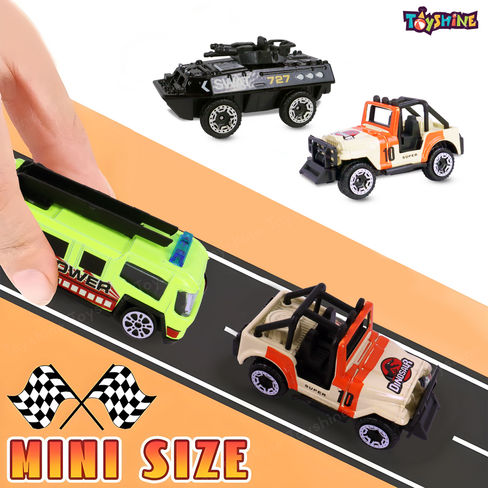 Toyshine1:64 Scale 4 Pc Free Wheel City Rescuer Diecast Kids Collectablet Vehicle Toy Set Educational Play Set Return Gift for Age 3+