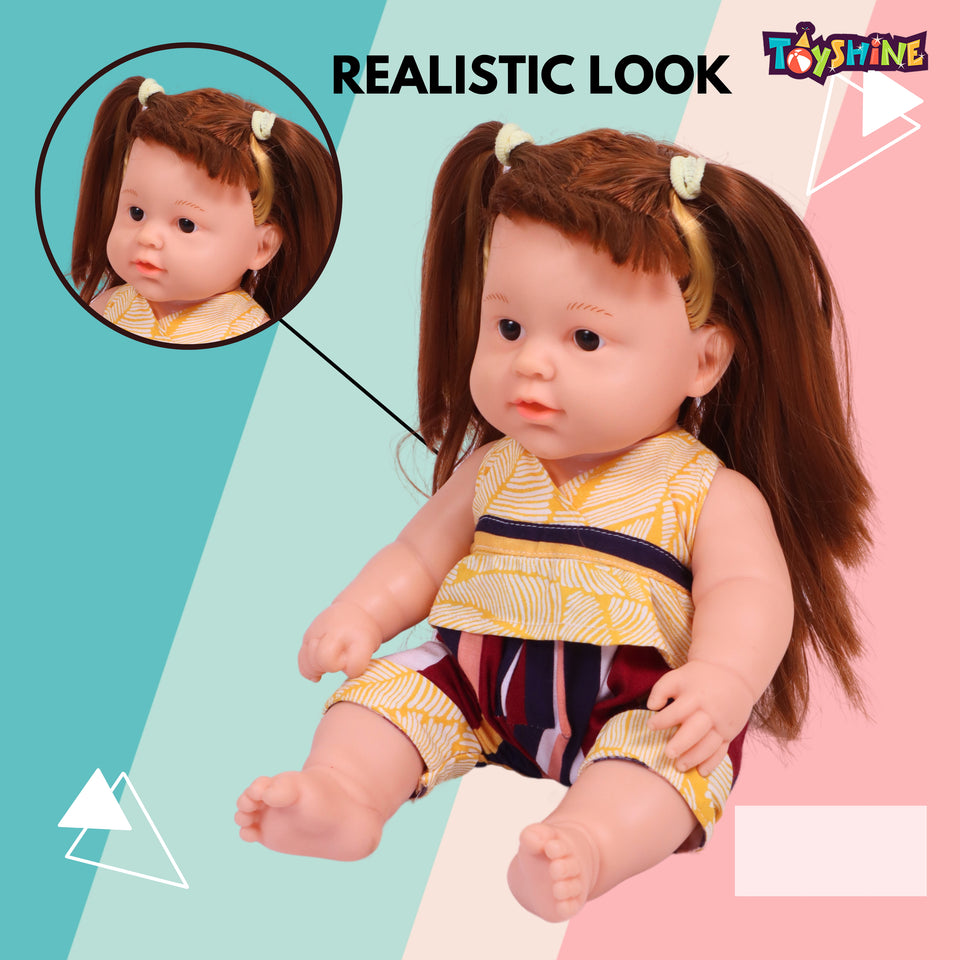 Toyshine 14 Inches Realistic Look Button Press Talking Toy Baby Doll for Kids Adorable Toy for Ages 1 2 3