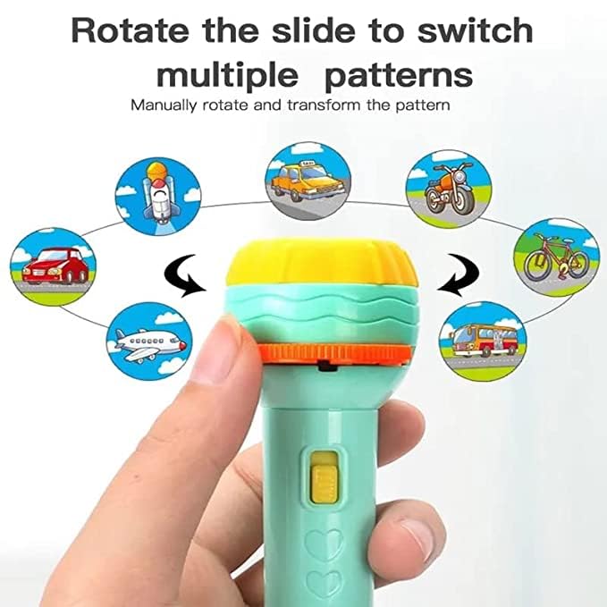 Toyshine 3 Slide Cartoon Story Projector bedtime toy for kids|Projector Flashlight Torch- 24Patterns