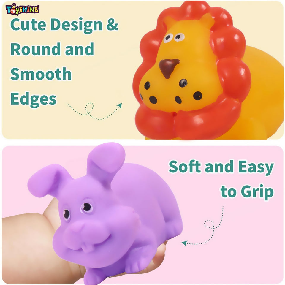 Toyshine Baby Pool Toys | 2ft. Bath Tub with 12 pc Chu Chu Squeezy Animal | Toys for 1-3 Years Indoor & Outdoor Swimming Pool for Kids