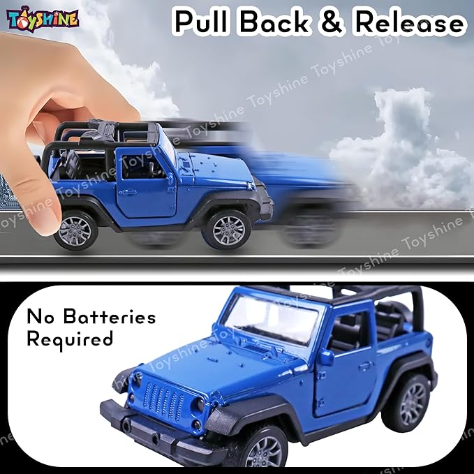 Toyshine 1:32 Scale Die Cast Thaar Model Vehicle Toy Car with Pull Back Function Along with Opening Door Feature for Kids Boy Girl 3+, Blue