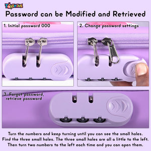 Toyshine 3D EVA Unicorn Pencil Pouch with Password Lock Large Capacity Student Stationery Box for Age 3+ (Purple)