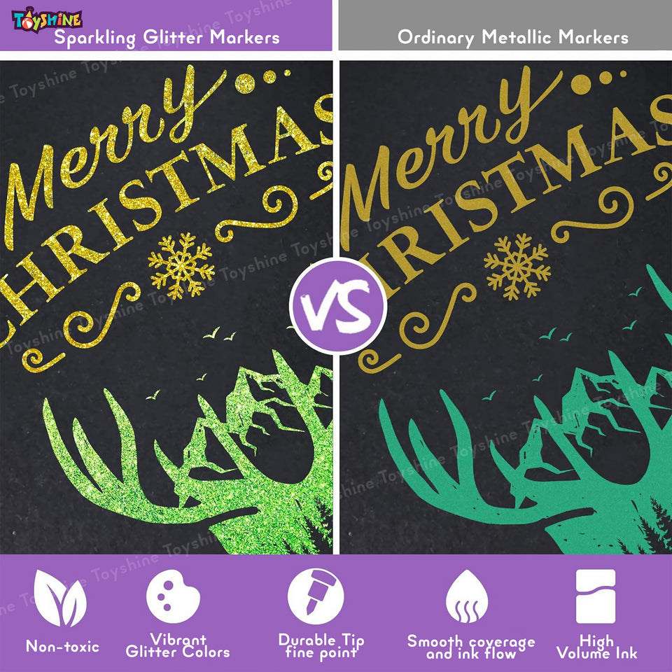 Toyshine12 Pieces Pretty Shinny Appearence Gel Ink Pens for Scrapbooking Sketching Artist Illustrating Office Stationary School Supplies Birthday Party Favor Return Gift - Multi