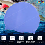 Toyshine Unisex Adult Silicone Swim Cap Non-Slip Swimming Cap for Long and Short Hair (Pack of 3), Color May Vary SSTP