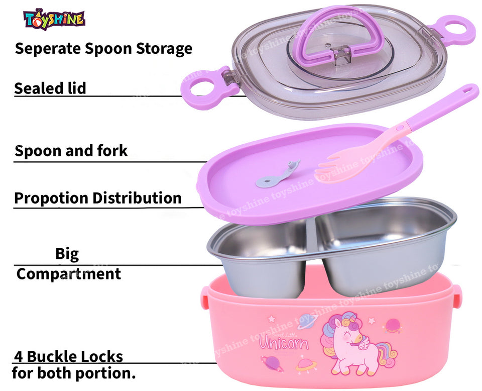 Toyshine Set of 3 Unicorn Combo Pack | Football, Pouch, Lunch Box | Gift Set for Kids, School Supplies